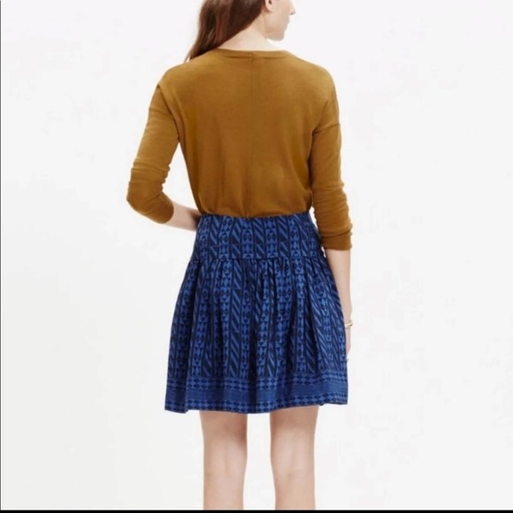 Madewell Silk Tailored Tee & Skirt Set in Geometric Stripe Size L/12 - Picture 10 of 14